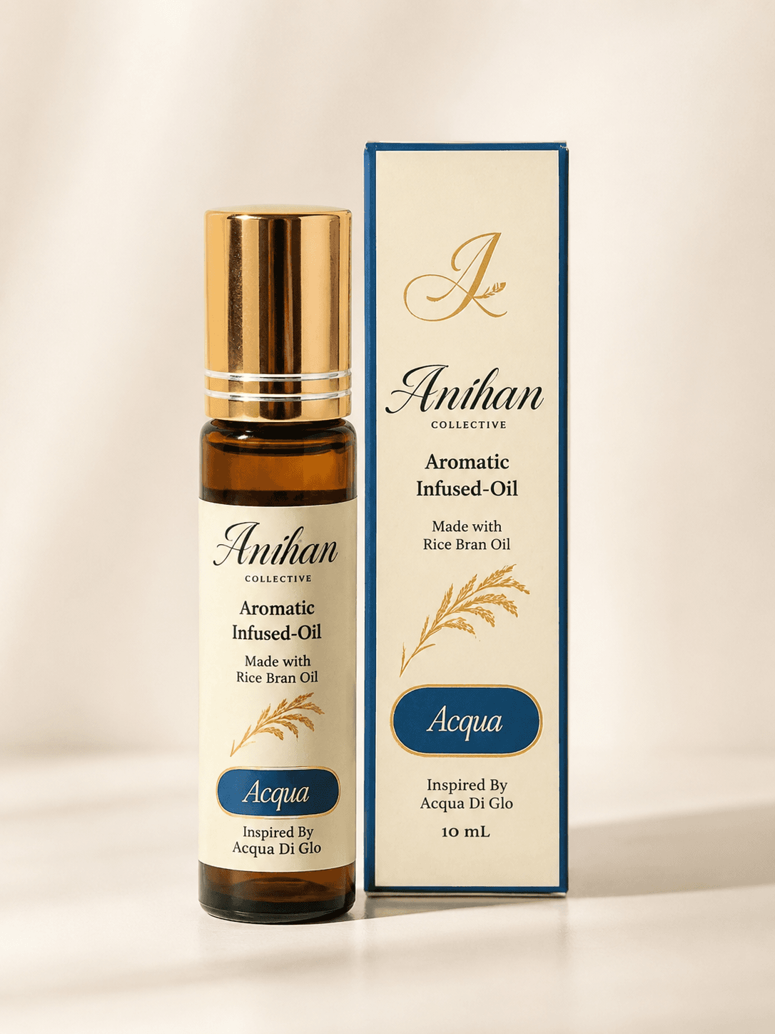 Acqua rice bran oil roll-on bottle