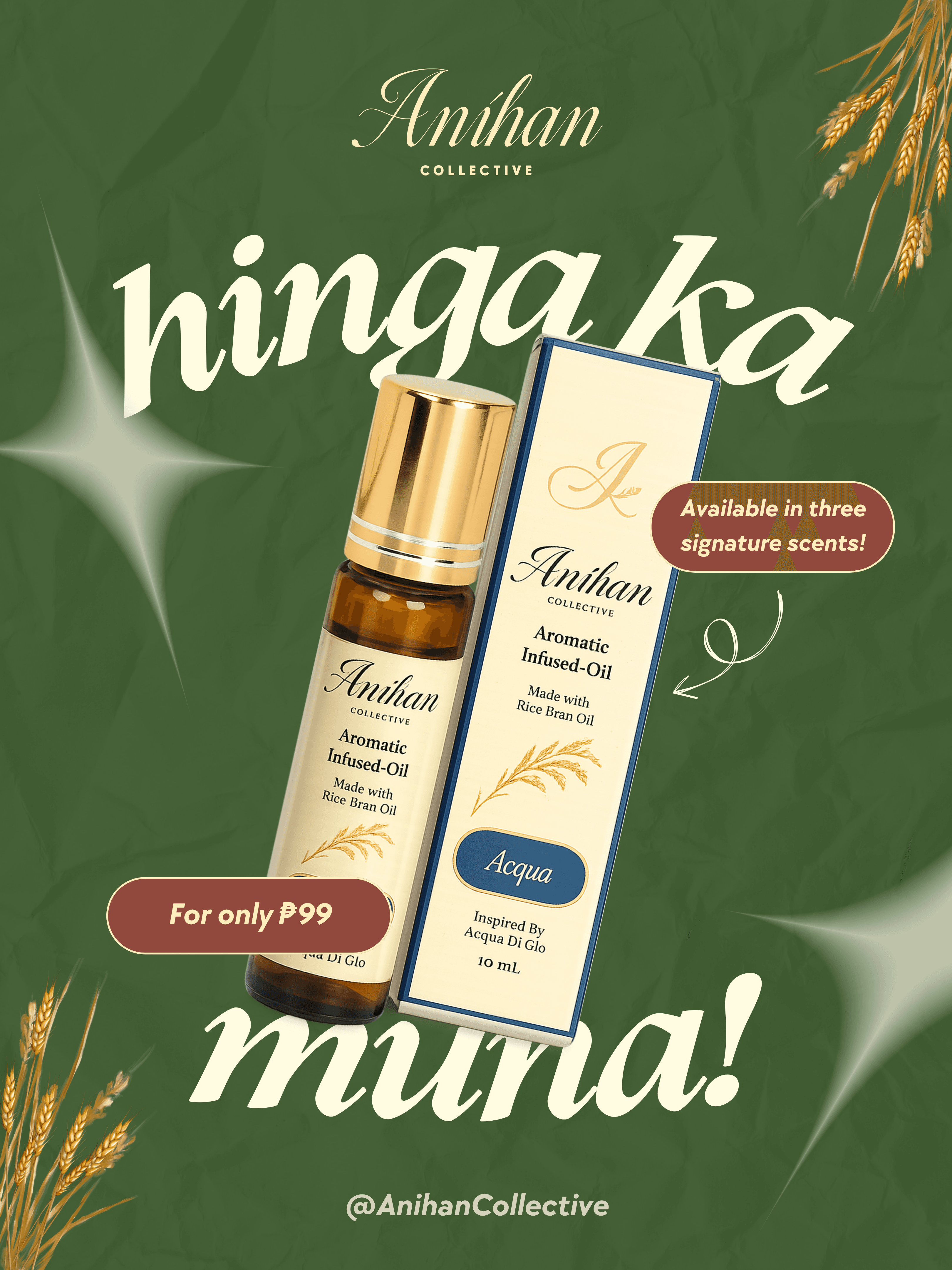 ANIHAN aromatic infused-oil roll-on bottle and gift box
